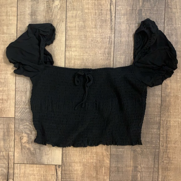 Aritzia Smocked Blouse, Black - Picture 2 of 6